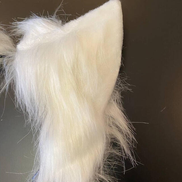 猫耳＆尻尾セット ホワイト エンタメ/ホビーのコスプレ(小道具)の商品写真