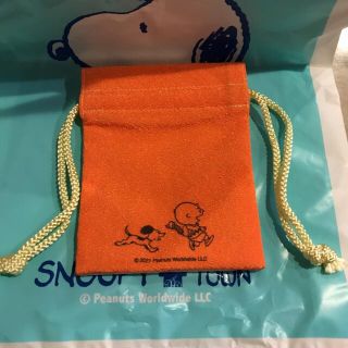 スヌーピー(SNOOPY)のヴィンテージスヌーピー　50'sスヌーピー　巾着　オレンジ(キャラクターグッズ)