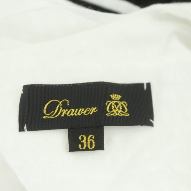 ドゥロワー Drawer コットンラップワンピース 切替 ロング 36 黒 白
