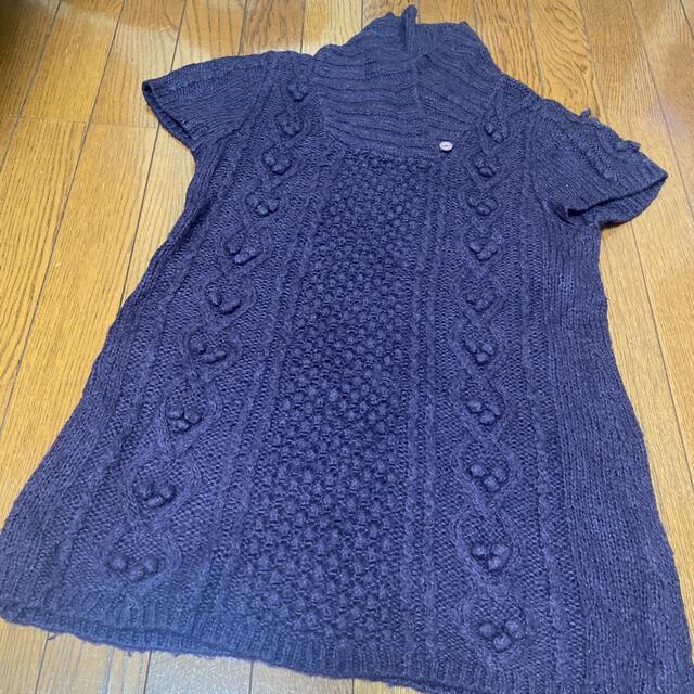 non billy 半袖ニット　紫 レディースのトップス(ニット/セーター)の商品写真