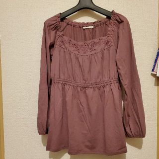 ユニクロ(UNIQLO)のほぼ未使用　ユニクロ　チュニック　レディースM　紫色　パープル　綿100%(チュニック)