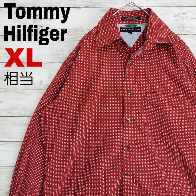 TOMMY HILFIGER - x2 US古着 Tommy Hilfiger 長袖シャツ 幾何学模様 赤の通販 by ピクルス's shop