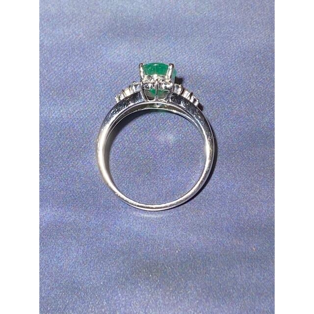 美品 天然エメラルド 1.2ct ダイヤ0.12ct K18WGリング 5ERJR8Sq4J