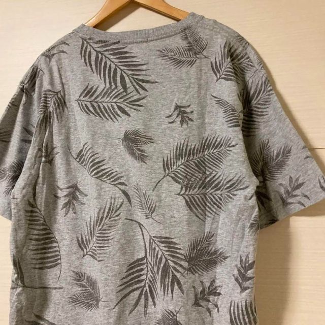 RAGEBLUE(レイジブルー)のRAGEBLUE Tシャツ シダ 植物 葉 総柄 グレー メンズのトップス(Tシャツ/カットソー(半袖/袖なし))の商品写真