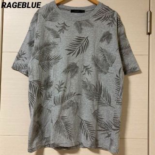 レイジブルー(RAGEBLUE)のRAGEBLUE Tシャツ シダ 植物 葉 総柄 グレー(Tシャツ/カットソー(半袖/袖なし))