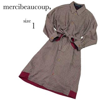 mercibeaucoup - mercibeaucoup，メルシーボークー ワンピース 長袖 千鳥格子