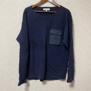 ザショップティーケー(THE SHOP TK)のTHE SHOP TK◆リブ　トップス　カットソー　長袖　ネイビー(Tシャツ/カットソー(七分/長袖))