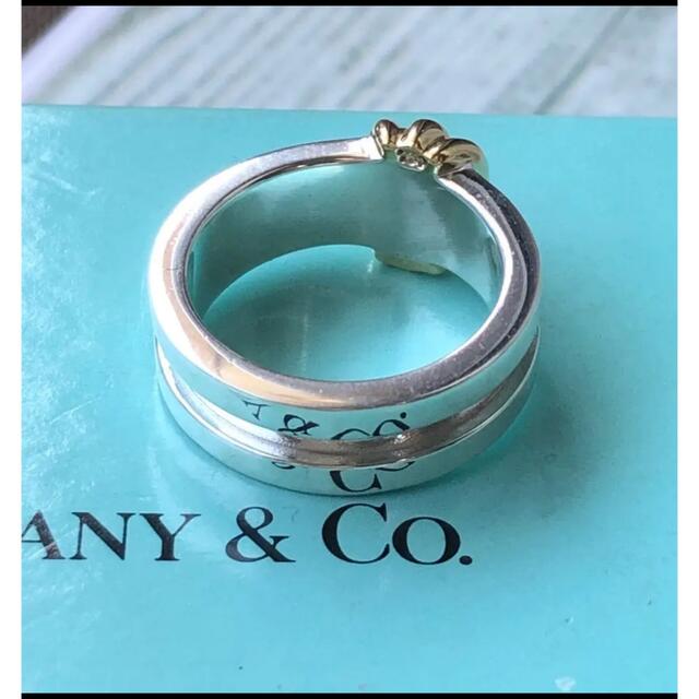 極美品　Tiffany ティファニージグネチャリング　指輪　925 750
