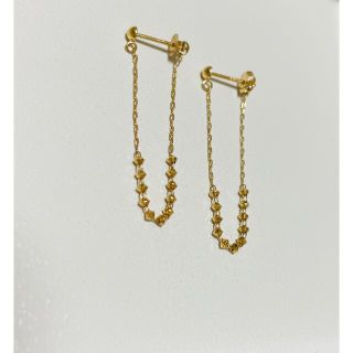 美品　AHKAH アーカー ミモザピアス18K イエローゴールド