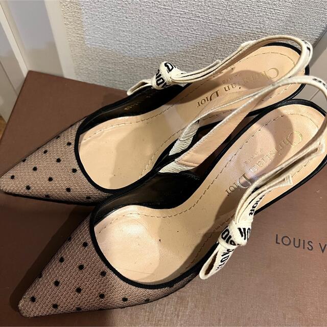 Dior - クリスチャンディオール ヒール ミュール レース ロゴ 37.5 24 Dior - クリスチャンディオール ヒール ミュール レース ロゴ 37.5 24