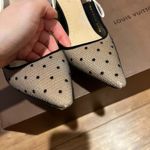 Dior(ディオール)のクリスチャンディオール　ヒール　ミュール　レース　ロゴ　37.5 24 レディースの靴/シューズ(ハイヒール/パンプス)の商品写真