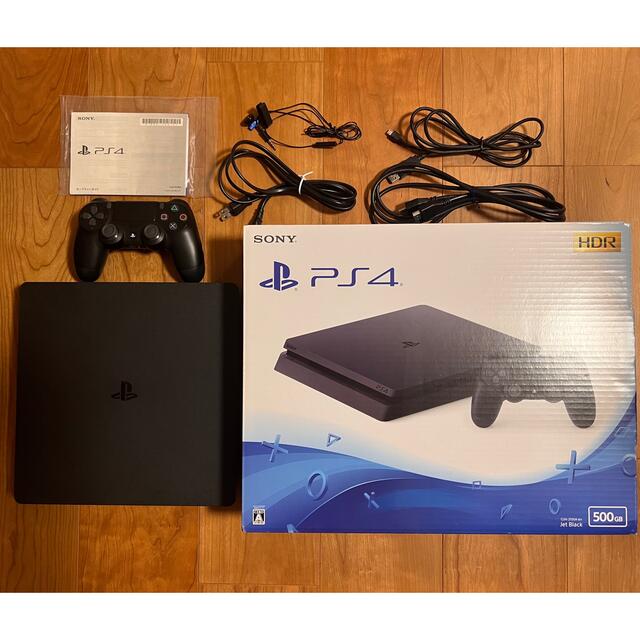 PlayStation4(プレイステーション4)のPS4 ジェット・ブラック 500GB CUH-2100AB01 エンタメ/ホビーのゲームソフト/ゲーム機本体(家庭用ゲーム機本体)の商品写真