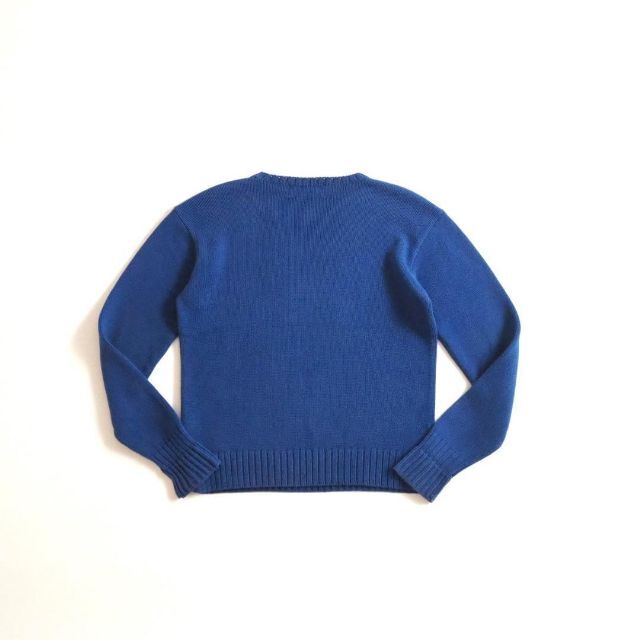 Ralph Lauren(ラルフローレン)のラルフローレン　コットン１００％　ニット　セーター　ブルー　ポニー刺繍　美品 メンズのトップス(ニット/セーター)の商品写真