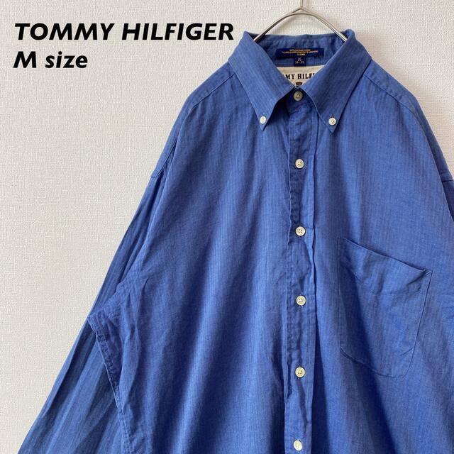 TOMMY HILFIGER(トミーヒルフィガー)の90s トミーヒルフィガー　オールド　長袖シャツ　ボタンダウン　無地　男女兼用 メンズのトップス(シャツ)の商品写真