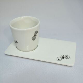 ミナペルホネン(mina perhonen)のhollow cup and plate set  蝶柄（ミナペルホネン）(食器)
