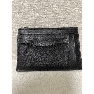 コーチ(COACH)のcoachレザーカードケース　ブラック(名刺入れ/定期入れ)