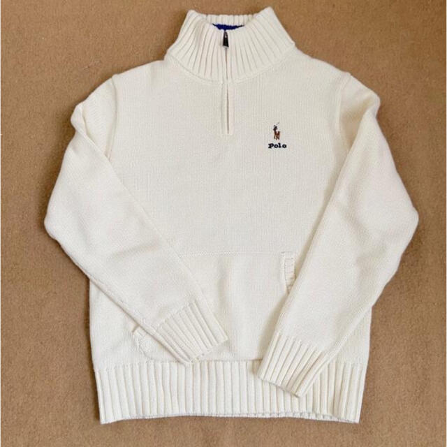 POLO RALPH LAUREN(ポロラルフローレン)のポロラルフローレン  ホワイト ハーフジップニット レディースのトップス(ニット/セーター)の商品写真