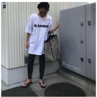 ジルサンダー(Jil Sander)のジルサンダー　異素材ドッキングTシャツ　オーバーサイズ(Tシャツ(半袖/袖なし))