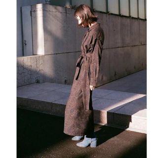 CLANE ウエストリボンペイズリーシャツワンピース