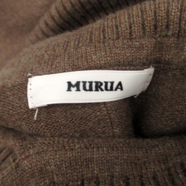 MURUA(ムルーア)のムルーア ニットワンピース タートルネック カットアウト ミニ丈 F ブラウン レディースのトップス(ニット/セーター)の商品写真