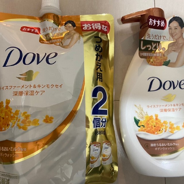 Unilever(ユニリーバ)のダヴ ボディウォッシュ   金木犀　キンモクセイ　本体　つめかえ用　まとめ売り コスメ/美容のボディケア(ボディソープ/石鹸)の商品写真