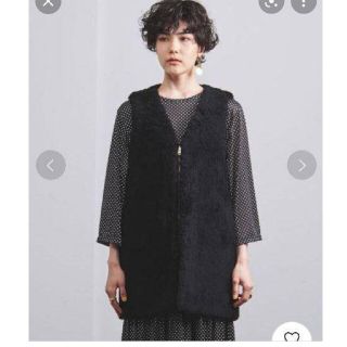 ユナイテッドアローズ(UNITED ARROWS)のリラクス　ボアライナー　ボアベスト　黒(ベスト/ジレ)