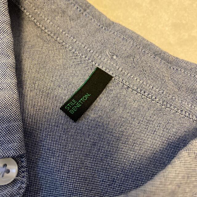 BENETTON(ベネトン)のBENETTONデニム調cotton100長袖ボタンダウンシャツ メンズのトップス(シャツ)の商品写真
