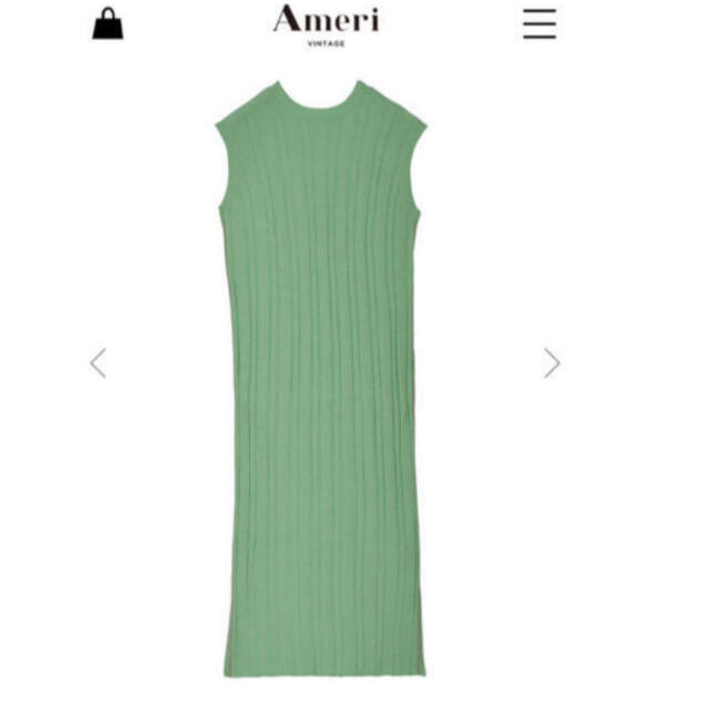 ameri ／LOOP YARN BACK OPEN KNIT DRESS