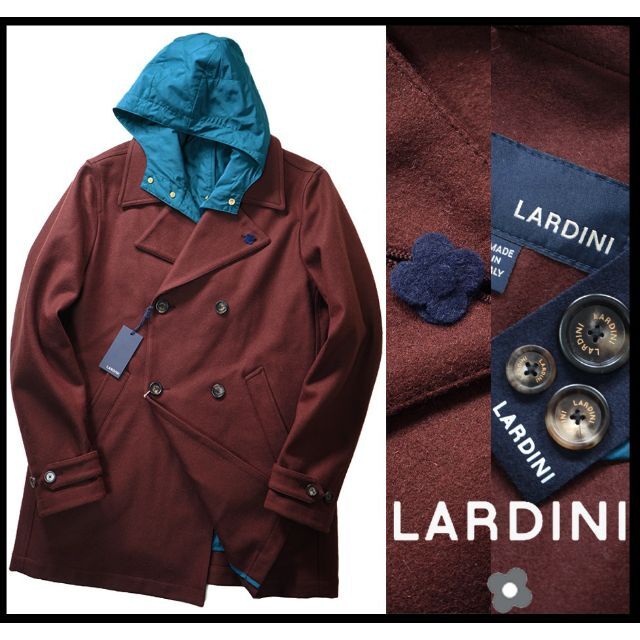 LARDINI - 新品 LARDINI ラルディーニ ライナー付ウールカシミア素材メルトンPコート