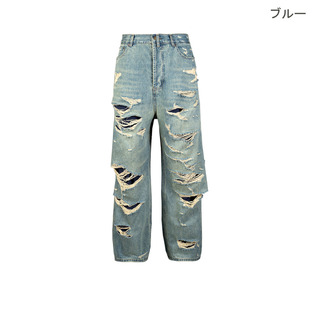 BALENCIAGA - ワイドダメージデニム スニーカー ストリート 好き BALENCIAGA - ワイドダメージデニム スニーカー ストリート 好き