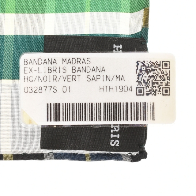 Hermes(エルメス)のエルメス  バンダナ マドラス チェック柄 スカーフ 紺/緑 レディースのファッション小物(バンダナ/スカーフ)の商品写真