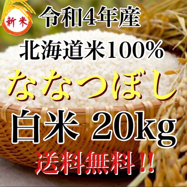 新米！令和5年度産北海道米100%ななつぼし　白米20キロ-