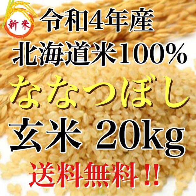 新米‼️ 令和4年度産北海道米100%ななつぼし玄米20キロ