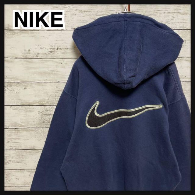 ーーーーー NIKE - NIKEワンポイント刺繍パーカー銀タグ入手困難90s