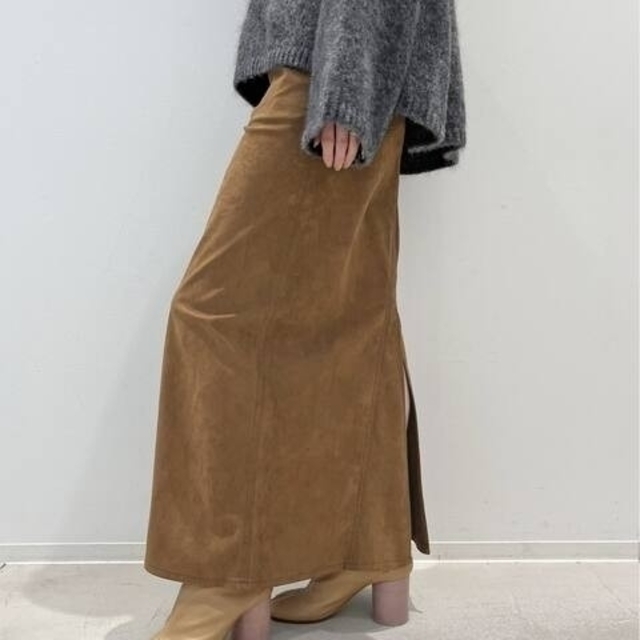 新品タグ付き Artificial Leather Maxi Skirt 38