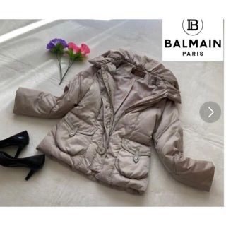 バルマン(BALMAIN)のBALMAINバルマン　ベージュ　ダウン　総柄　M(ダウンジャケット)