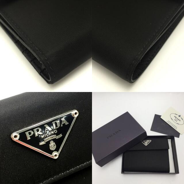 ☆☆PRADA プラダ Wホック 2つ折り財布 ナイロン M523 ブラック 箱・ギャランティカード有