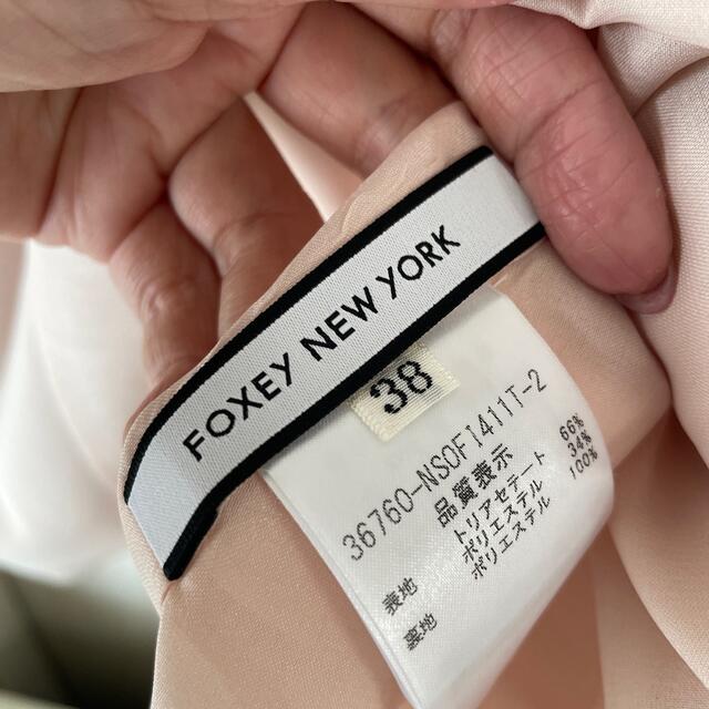 【良品】FOXEY NEW YORK 膝丈ワンピース ベージュ 38