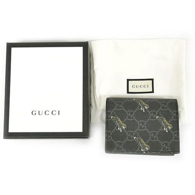 Gucci(グッチ)の ほぼ未使用★グッチ 二つ折り財布 GGスプリーム タイガープリント J5445 メンズのファッション小物(折り財布)の商品写真