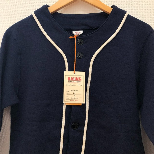 □□BARNS OUTFITTERS バーンズアウトフィッターズ メンズ衣料 スウェット ベースボールスエットシャツ SIZE M タグ付 BR-6100 ネイビー
