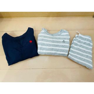 ギャップキッズ(GAP Kids)のGAP グレーボーダーセットアップ　トレーナー　3点セット(ロンパース)