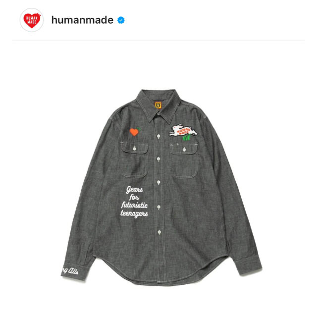 HUMAN MADE - HUMAN MADE 22FW CHAMBRAY SHIRT BLACK 2XLの通販 HUMAN MADE - HUMAN MADE 22FW CHAMBRAY SHIRT BLACK 2XLの通販