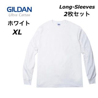 ギルタン(GILDAN)のGILDAN ギルダン6ozウルトラコットン 無地 長袖Tシャツ　白　2枚セット(Tシャツ/カットソー(七分/長袖))