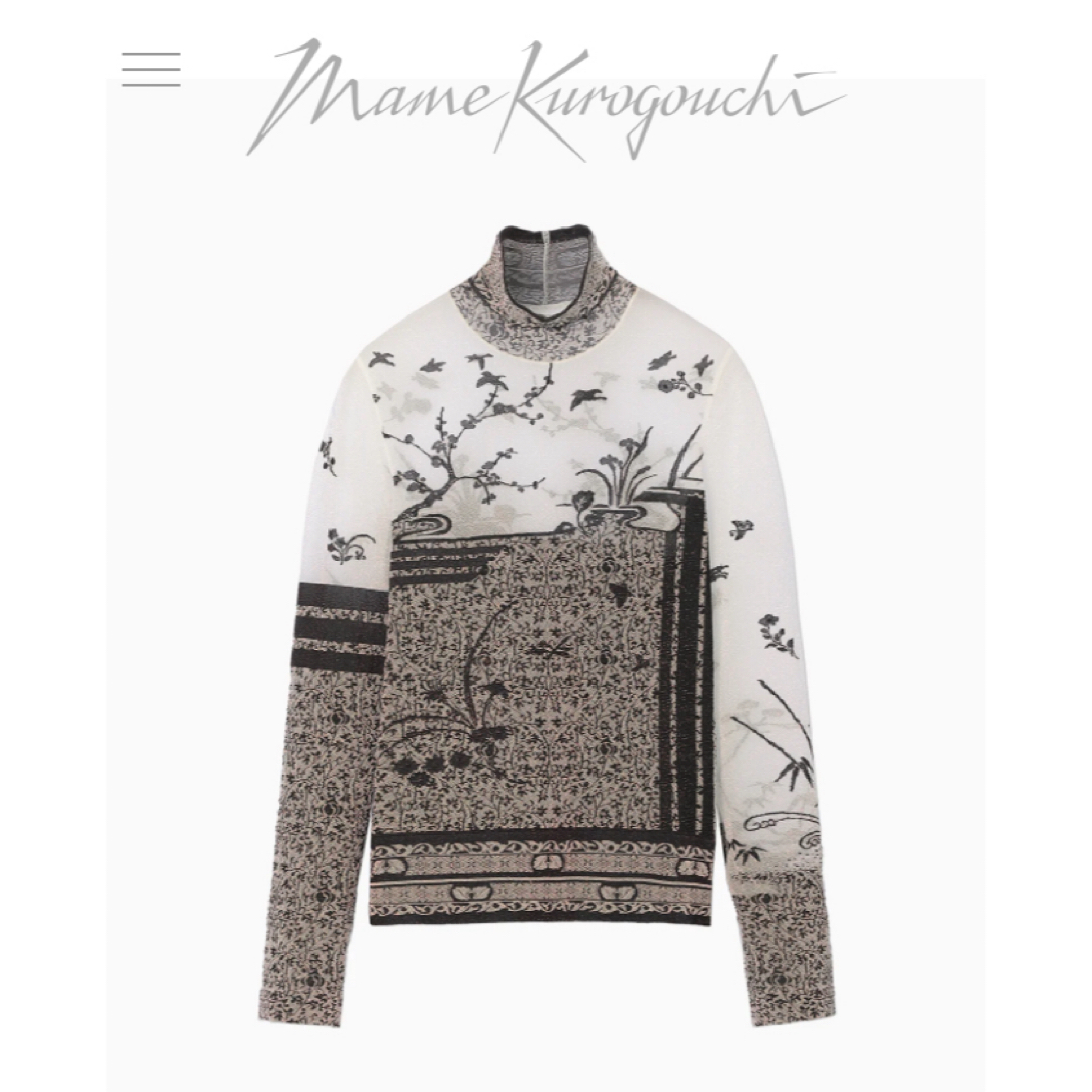 mame kurogouchi シアーハイネックトップス ブラック mame kurogouchi シアーハイネックトップス ブラック