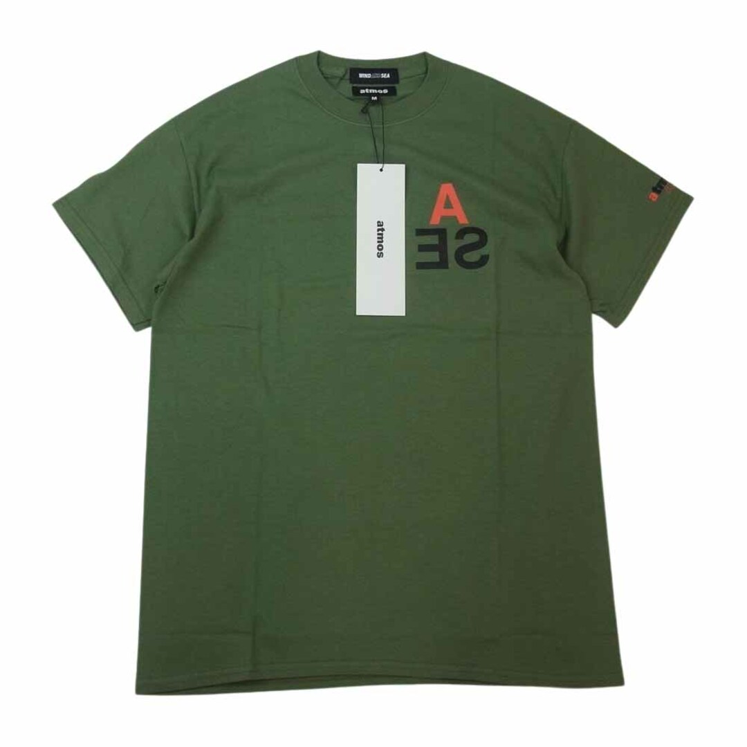 WIND AND SEA(ウィンダンシー)のWIND AND SEA ウィンダンシー Ｔシャツ AT20-070 × atmos アトモス TRIANGLE LOGO トライアングル ロゴ 半袖 Tシャツ グリーン系 M【新古品】【未使用】【中古】 メンズのトップス(シャツ)の商品写真