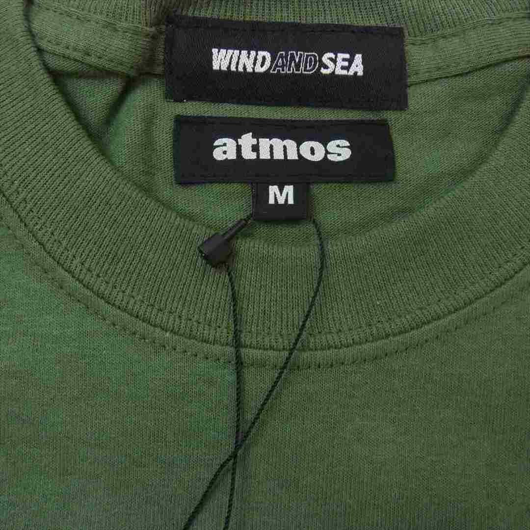 WIND AND SEA(ウィンダンシー)のWIND AND SEA ウィンダンシー Ｔシャツ AT20-070 × atmos アトモス TRIANGLE LOGO トライアングル ロゴ 半袖 Tシャツ グリーン系 M【新古品】【未使用】【中古】 メンズのトップス(シャツ)の商品写真