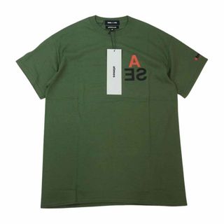 ウィンダンシー(WIND AND SEA)のWIND AND SEA ウィンダンシー Ｔシャツ AT20-070 × atmos アトモス TRIANGLE LOGO トライアングル ロゴ 半袖 Tシャツ グリーン系 M【新古品】【未使用】【中古】(シャツ)