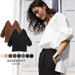 ベースメント(BASEMENT)の☆美品☆BASEMENT online☆バルーンスリーブスキッパーブラウス☆(シャツ/ブラウス(長袖/七分))