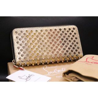 クリスチャンルブタン(Christian Louboutin)のルブタン☆パネトーネスパイクスタッズ長財布/ゴールド/グラデーション(長財布)