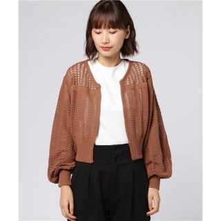 スライ(SLY)のSLYスライ　CROCHET BOLERO C/D　BROWN(カーディガン)